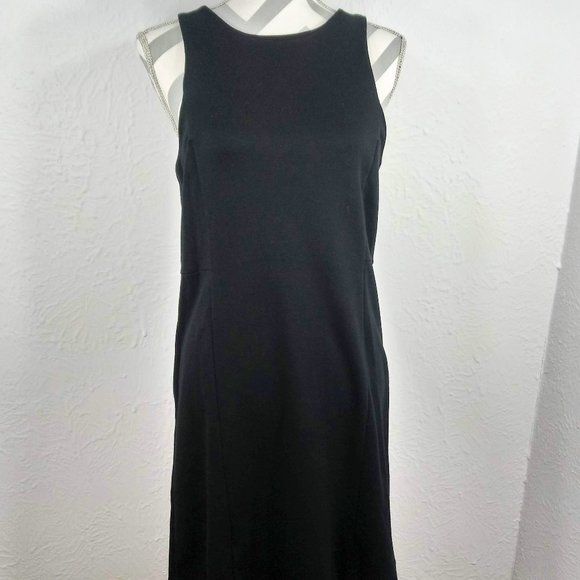 GAP Cotton Jersey Fit & Gentle Flare Black Dress 6 - Picture 1 of 5